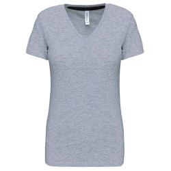 Tshirt Coton Col V Manches Courtes Femme Kariban