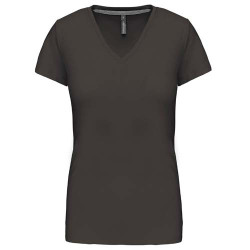 Tshirt Coton Col V Manches Courtes Femme Kariban