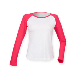 Tshirt Contrasté Coton Manches Longues Femme Skinnifit