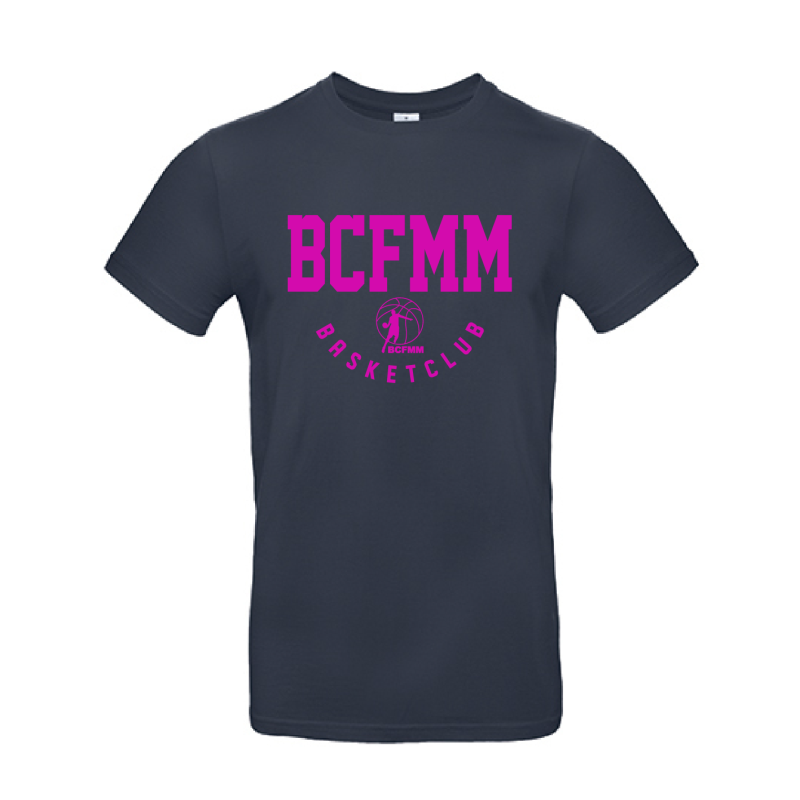 Tshirt unisexe Navy logo face Fushia BCFMM