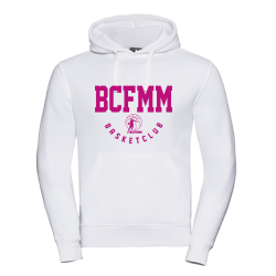 Sweat unisexe Blanc Russell  logo face Fushia BCFMM