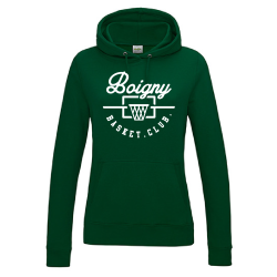 Sweat capuche femme Bottle green logo face