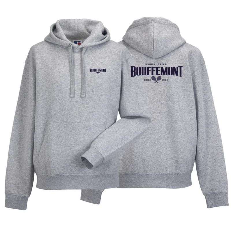 Sweat à capuche Gris Unisexe marquage logo coeur et logo dos