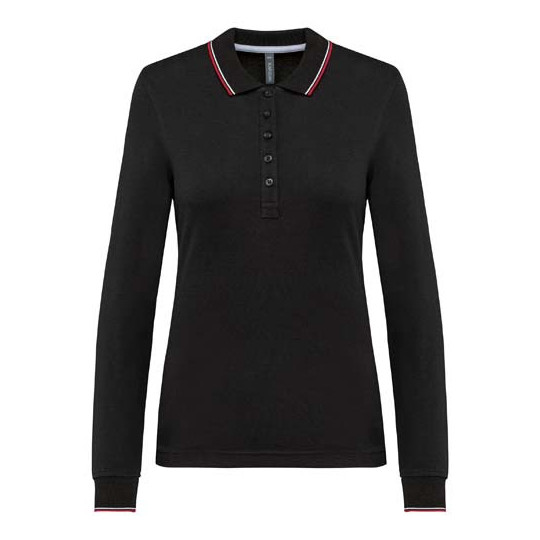 Polo maille piquée manches longues femme Kariban