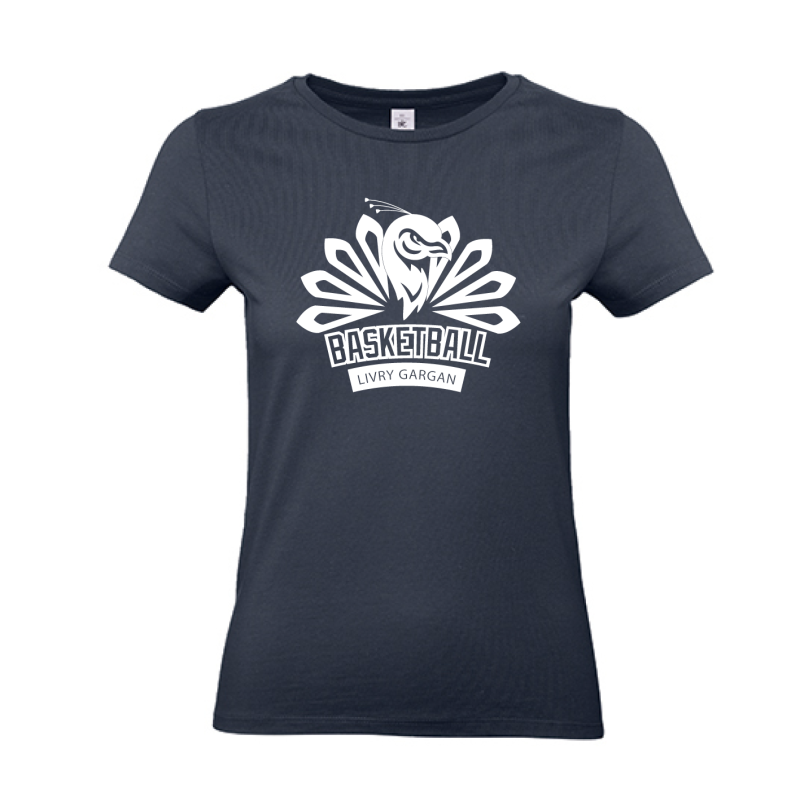 Tshirt coton Navy coupe femme  logo face