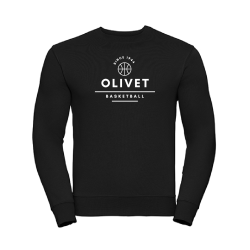 Sweat sans capuche unisexe Russel noir grand  logo face Olivet